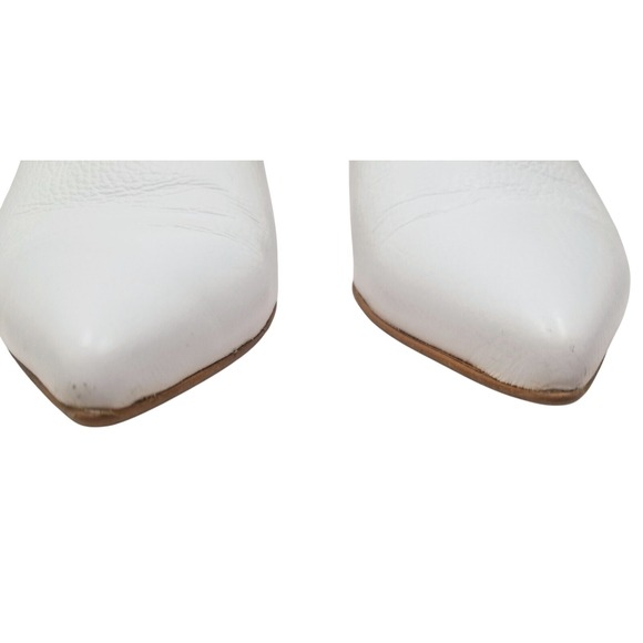 Asos Shoes White Leather Slingback Pointed Toe Mules Flats Minimalist‎ Preppy - Picture 3 of 11